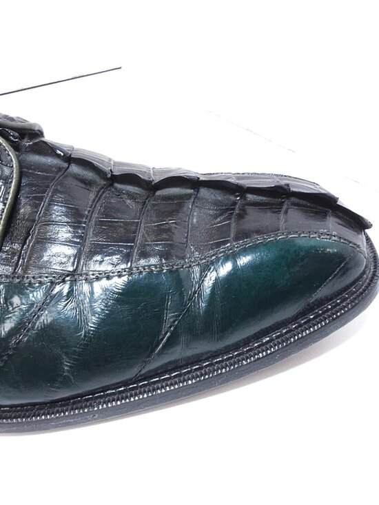 Belvedere Colombo Men’s Size 12 Crocodile Leather Dress Shoes Green Brown main image 5